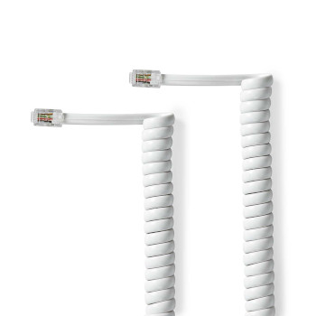 TCGB90100WT20 Telecomkabel | rj10 male | rj10 male | 2.00 m | kabel design: gekruld | kabeltype: rj10 | wit | doos Product foto