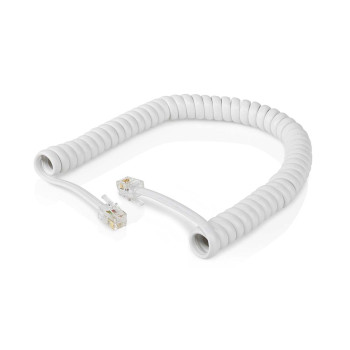 TCGB90100WT20 Telecomkabel | rj10 male | rj10 male | 2.00 m | kabel design: gekruld | kabeltype: rj10 | wit Product foto