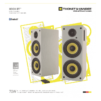 TH-03558WH Bluetooth-speaker 2.0 hoch 70 w wit/geel Verpakking foto