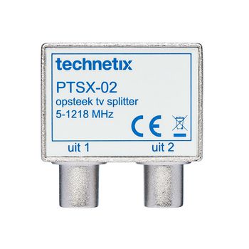 TN-PTSX-02-S Iec opdruk splitter coax 5-1218 mhz 2 uitgangen Product foto