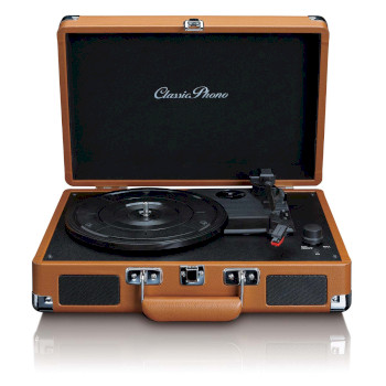 TT-10BN Koffer platenspeler met 2 ingebouwde speakers bruin