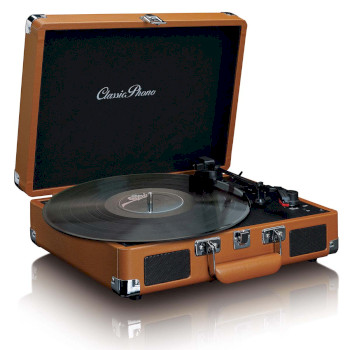 TT-10BN Koffer platenspeler met 2 ingebouwde speakers bruin Product foto