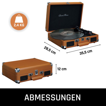 TT-10BN Koffer platenspeler met 2 ingebouwde speakers bruin Product foto