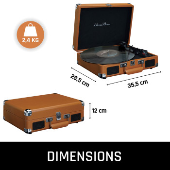 TT-10BN Koffer platenspeler met 2 ingebouwde speakers bruin Product foto