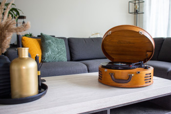 TT-34 Retro platenspeler met 2 ingebouwde luidsprekers bruin Product foto
