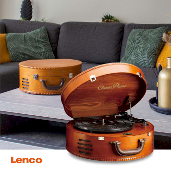TT-34 Retro platenspeler met 2 ingebouwde luidsprekers bruin Product foto