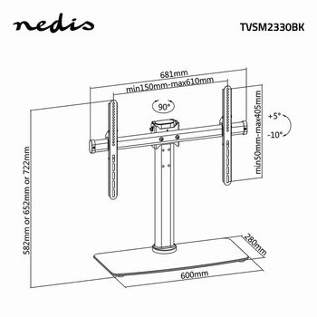 TVSM2330BK Draai- en kantelbare tv-standaard | 32 - 65 \