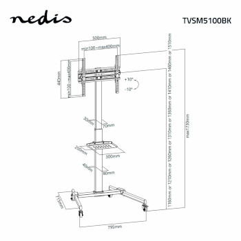 TVSM5100BK Tv vloerstandaard | 32 - 55 \