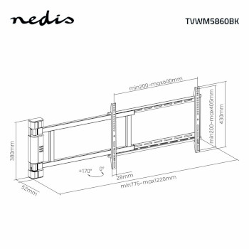TVWM5860BK Motorised tv wall mount | 32 - 75 \