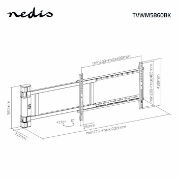TVWM5860BK Gemotoriseerde tv-muurbeugel | 32 - 75 \