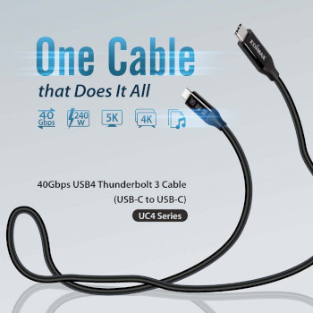 UC4-020TP Usb4/thunderbolt3 cable, 40g, 2 meter, type c to type c Product foto