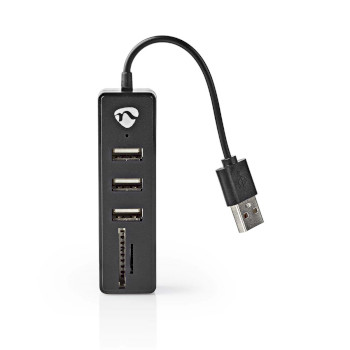 UHUBCU2340BK Usb-hub | usb-a male | usb-a female | 3 poort(en) | usb gevoed | sd & microsd / 3x usb