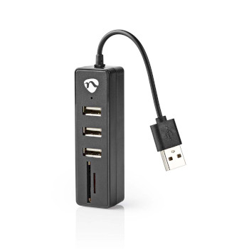 UHUBCU2340BK Usb-hub | usb-a male | usb-a female | 3 poort(en) | usb gevoed | sd & microsd / 3x usb Product foto