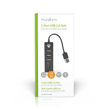 UHUBCU2340BK Usb-hub | usb-a male | usb-a female | 3 poort(en) | usb gevoed | sd & microsd / 3x usb  foto