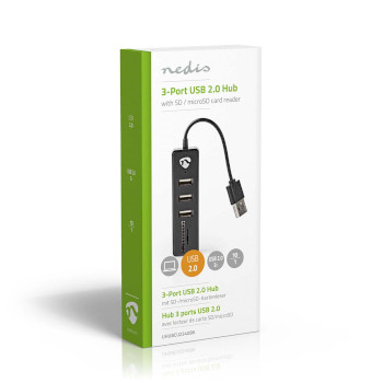 UHUBCU2340BK Usb-hub | usb-a male | usb-a female | 3 poort(en) | usb gevoed | sd & microsd / 3x usb Verpakking foto