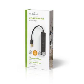 UHUBU3410BK Usb-hub | usb-a male | usb-a female | 4-poorts poort(en) | usb 3.2 gen 1 | usb gevoed | 4x usb Verpakking foto