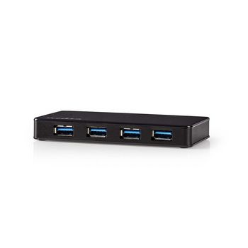 UHUBU3420BK Usb-hub | usb-a male | 4x usb a female | 4-poorts poort(en) | usb 3.2 gen 1 | netvoeding / usb gevoe Product foto