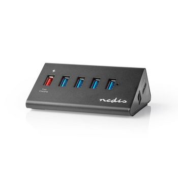 UHUBUP3510BK Usb-hub | usb micro-b female | usb-a female | 5-poorts poort(en) | qc3.0 / usb 3.2 gen 1 | netvoedin Product foto