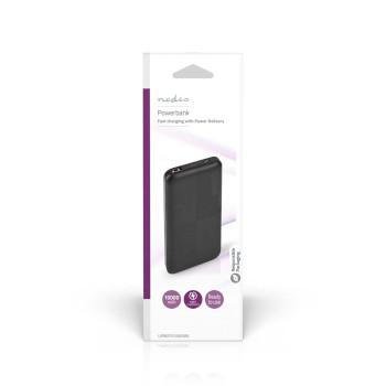 UPBKPD10000BK Powerbank | 10000 mah | 1.5 / 2.0 / 3.0 a | outputs: 2 | output: 1x usb-a / 1x usb-c™ | inputs  foto