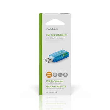 USCR10051BU Geluidskaart | 5.1 | usb 2.0 | microfoonaansluiting: 1x 3.5 mm | headset-aansluiting: 3.5 mm male  foto