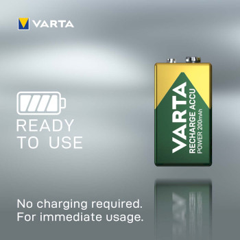 VARTA-56722/1 Oplaadbare nimh batterij e-block 9 v 200 mah 1-blister Product foto