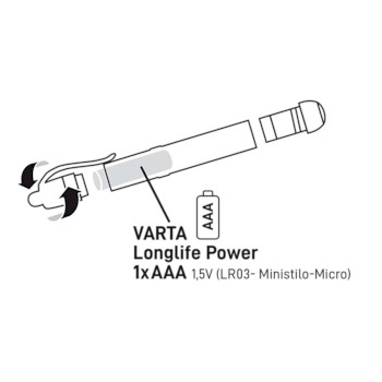 VARTA-LEDPL Led zaklamp 3 lm zilver Product foto