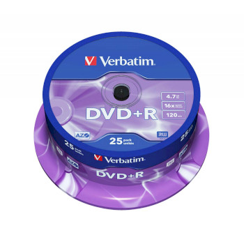 VB-DPR47S2A Dvd+r azo 16x 4.7gb 25 pack spindel mat zilver