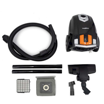 VCBG100BKG Stofzuiger | met zak | 700 w | stof capaciteit: 2.0 l | combi-borstel | actieradius: 7.50 m | hepa 1 Inhoud verpakking foto