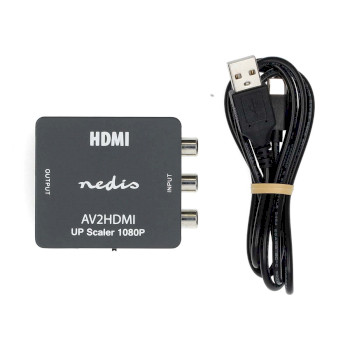 VCON3456AT Hdmi™-converter | 3x rca female | hdmi™ output | 1-weg | 1080p | 1.65 gbps | abs | antra Inhoud verpakking foto