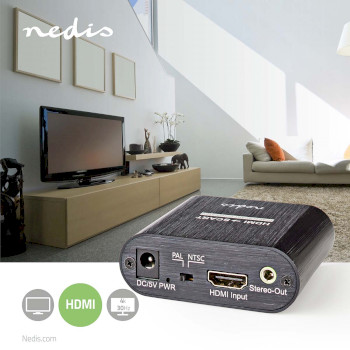 VCON3459AT Hdmi™-converter | hdmi™ input | scart female | 1-weg | 480i | 18 gbps | metaal | antraci Product foto
