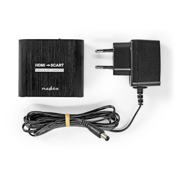 VCON3459AT Hdmi™-converter | hdmi™ input | scart female | 1-weg | 480i | 18 gbps | metaal | antraci Inhoud verpakking foto