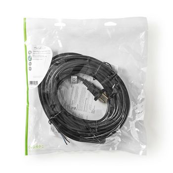 VCPC110CBK150 Stroomkabel voor stofzuiger | 15.0 m | type-f (cee 7/7) | 250 v ac | 16 a | zwart | pvc Verpakking foto
