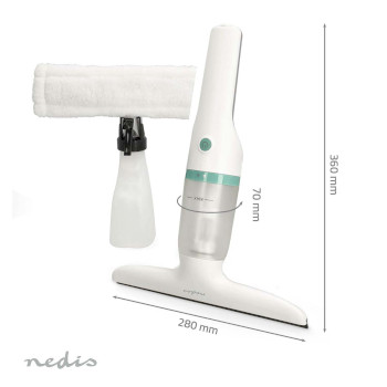VCWI230WT Electrische ruitenreiniger | 12 w | 1200 pa | inhoud reservoir vuil water: 60 ml | afneembare vuilwa Product foto