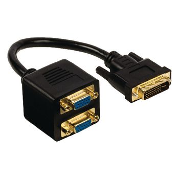 VGCP32952B02 Dvi kabel dvi-i 24+5-pins male - 2x vga female 0.20 m zwart