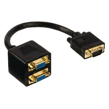 VGCP59120B02 Vga kabel vga male - 2x vga female 0.20 m zwart