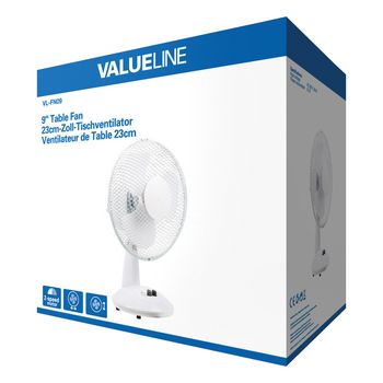 VL-FN09 Tafelventilator 23 cm 21 w plastic wit Verpakking foto