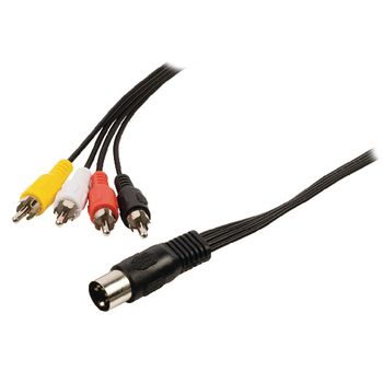 VLAP20400B10 Stereo audiokabel 5-pins din male - 4x rca male 1.00 m zwart