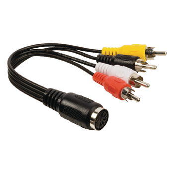 VLAP20475B02 Stereo audiokabel 5-pins din female - 4x rca male 0.20 m zwart Product foto