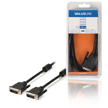VLCB32000B20 Dvi kabel dvi-d 24+1-pins male - dvi-d 24+1-pins male 2.00 m zwart