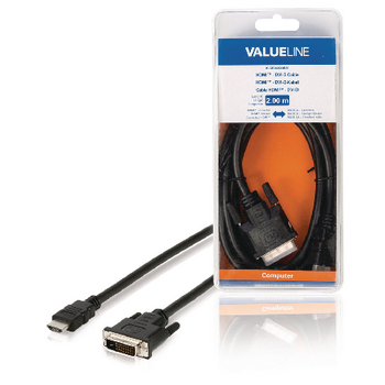VLCB34800B20 High speed hdmi kabel hdmi-connector - dvi-d 24+1-pins male 2.00 m zwart