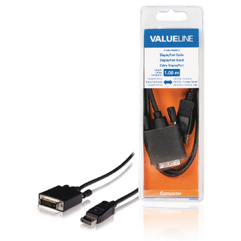 VLCB37200B10 Displayport kabel displayport male - dvi-d 24+1-pins male 1.00 m zwart