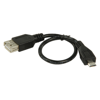 VLCB60570B02 Usb 2.0 kabel micro-b male - usb a female 0.20 m zwart Product foto