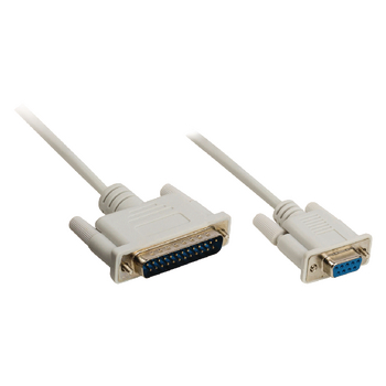 VLCP52135I20 Seriële kabel sub-d 25-pins male - sub-d 9-pins female 2.00 m ivoor Product foto