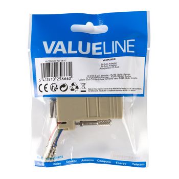 VLCP52820I Seriële adapter sub-d 9-pins female - rj45 (8/8) female ivoor Verpakking foto