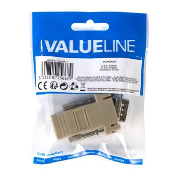 VLCP52821I Seriële adapter sub-d 9-pins male - rj45 (8/8) female ivoor Verpakking foto