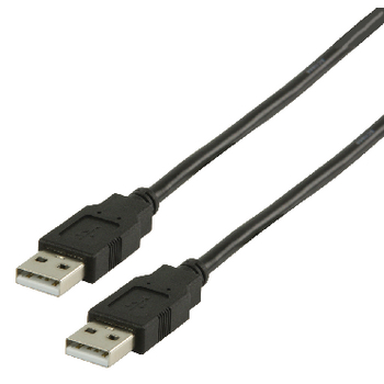 VLCP60000B10 Usb 2.0 kabel usb a male - usb a male rond 1.00 m zwart