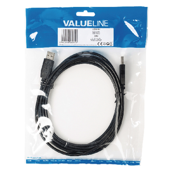 VLCP60001B30 Usb 2.0 kabel usb a male - usb a male rond 3.00 m zwart Verpakking foto