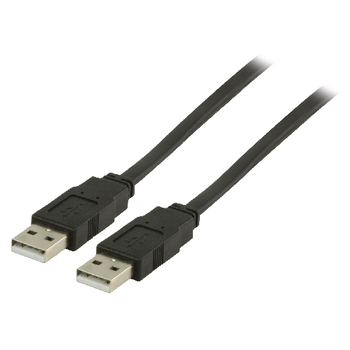 VLCP60005B10 Usb 2.0 kabel usb a male - usb a male plat 1.00 m zwart