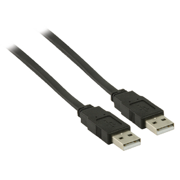 VLCP60005B10 Usb 2.0 kabel usb a male - usb a male plat 1.00 m zwart Product foto