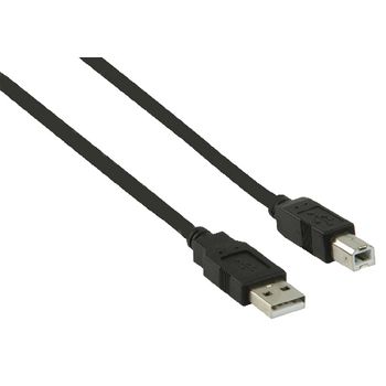VLCP60100B05 Usb 2.0 kabel usb a male - usb-b male rond 0.5 m zwart